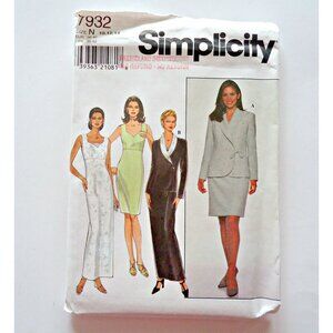 Simplicity Sewing Pattern 7932 Misses' Sleeveless Straight Skirt Dress Princess